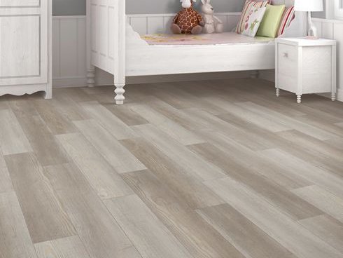 Luxury vinyl planks in a childs room